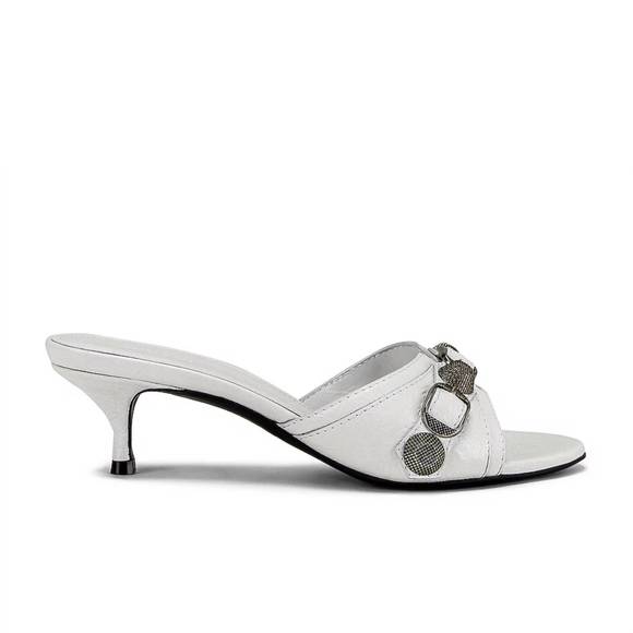 NEW BALENCIAGA cagole mule sandal in white & palladium - Picture 4 of 4
